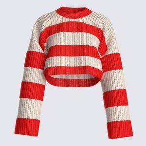 Finesse Red and Cream Knitwear